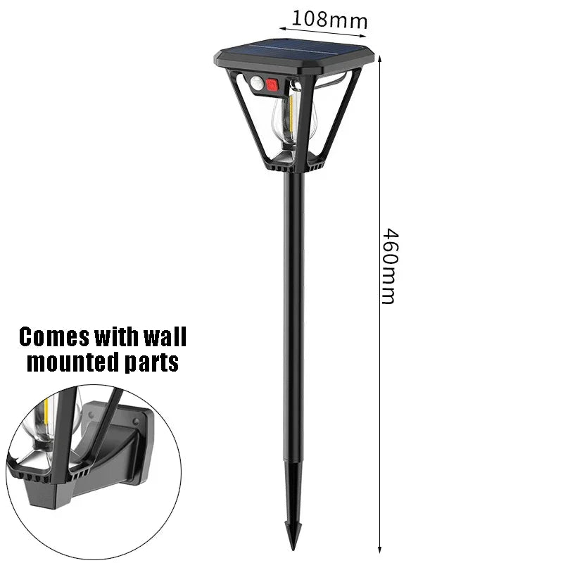 2 in 1 Solar Outdoor Motion Sensor Lighting LED Light Lawn Lamp Wall Dual Purpose Lights Waterproof for Garden Porch Courtyard