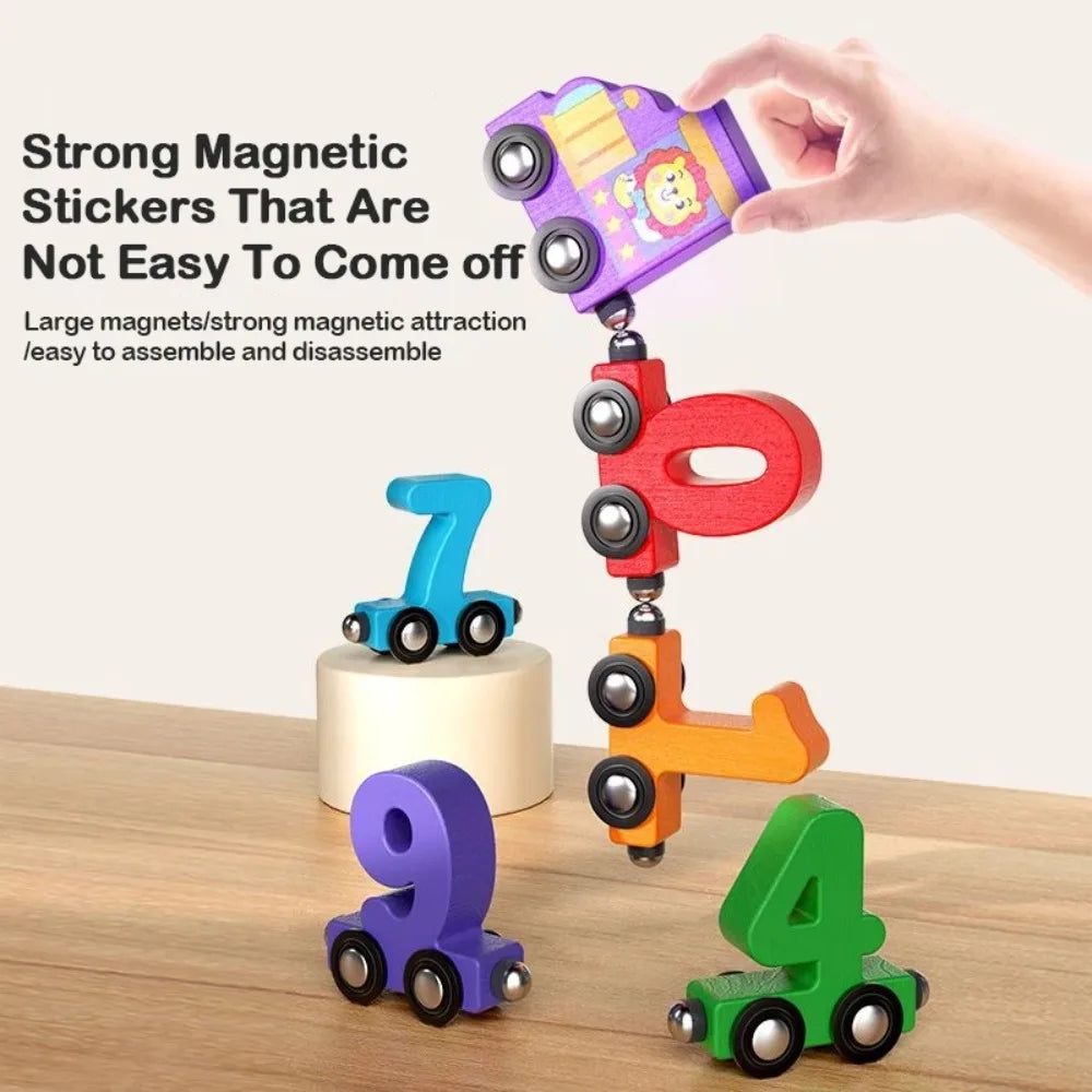 1set 0-10 Number Digital Train Toys Colorful Magnetic Early Educational Toys Digital Train Track Assembly Number Train Set Kids
