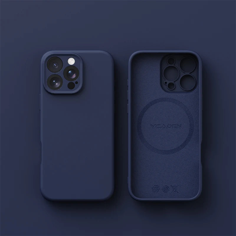 Original Magnetic For Magsafe Phone Case For iPhone 16 15 14 12 13 17 Pro Max 16 Plus Case Liquid Silicone Wireless Charge Cover