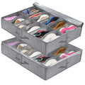 1 Piece Under Bed Shoe Storage Organizer, can accommodate 12 to 16 pairs of shoes, with transparent window, breathable, foldable