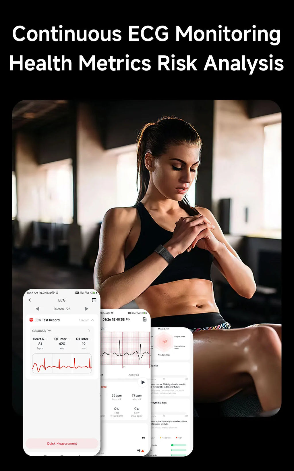 VWAR Loop Life Fitness Tracker ECG+PPG SpO2 Sport Smart Bracelet Heart Rate Blood Pressure Monitor Pedometer Smartwatch Band