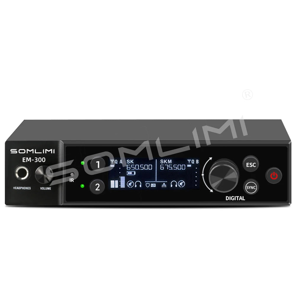 SOMLIMI EM-300 UHF True Diversity Wireless Microphone System for Karaoke Stage Performances Mic Wireless Professionnel