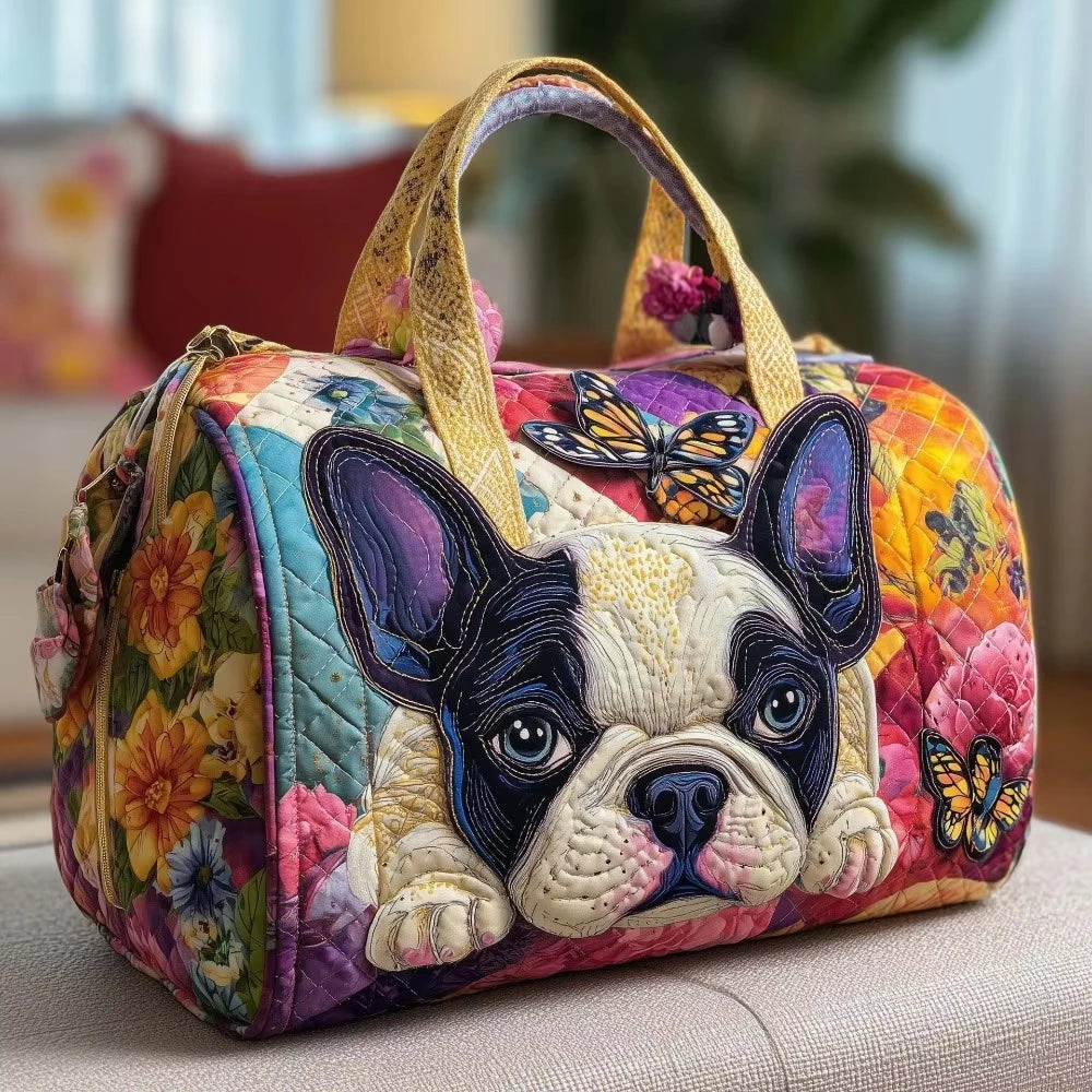 Fashion 3D Quilted Duffle Bag Bus Design Large Capacity Travel Handbag Retro Boho Sturdy Gym Tote Bag Daily Outings