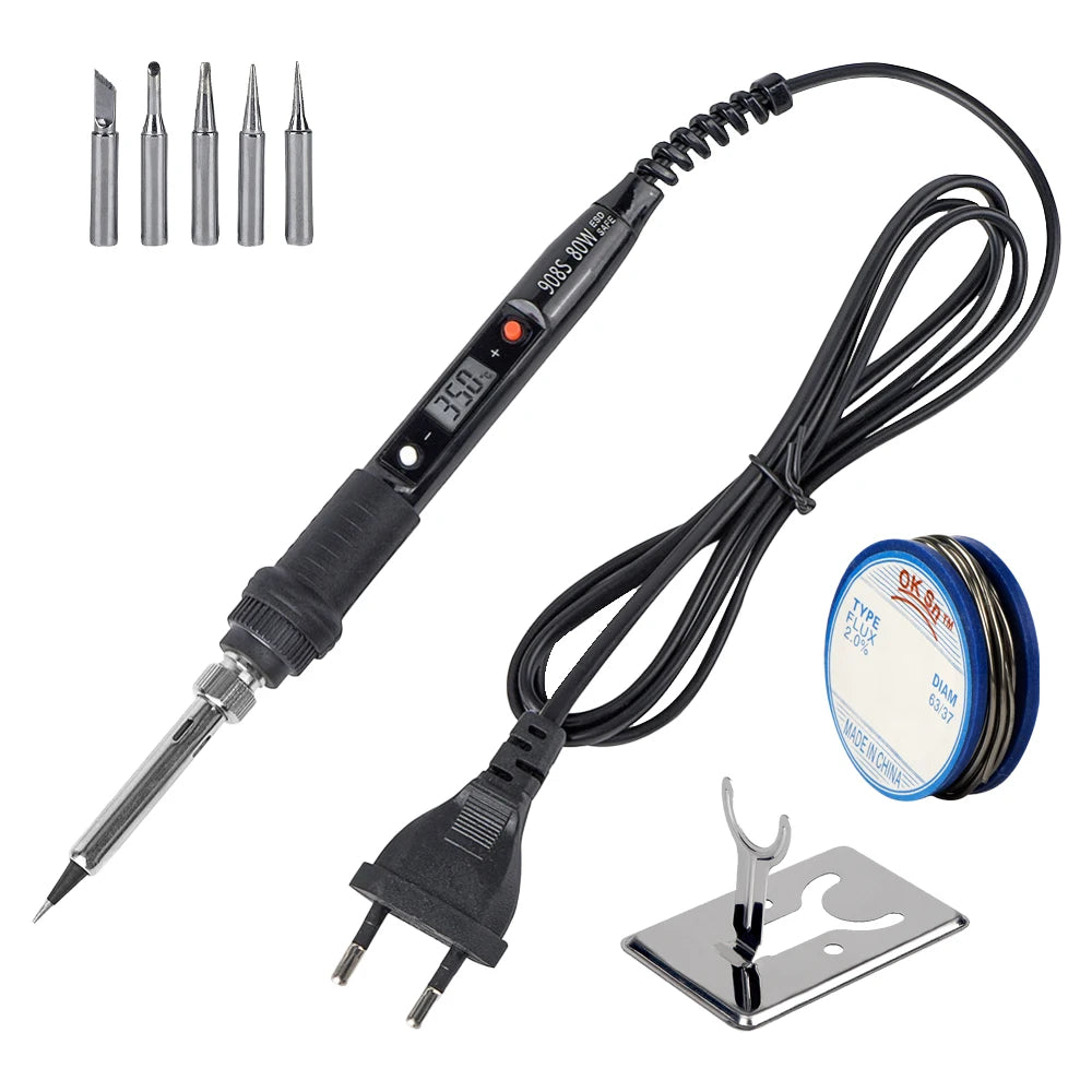 JCD Electric Soldering Iron 80W LCD Digital Display Adjustable Temperature Soldering Iron Set 220V/110V Welding Solder Tools