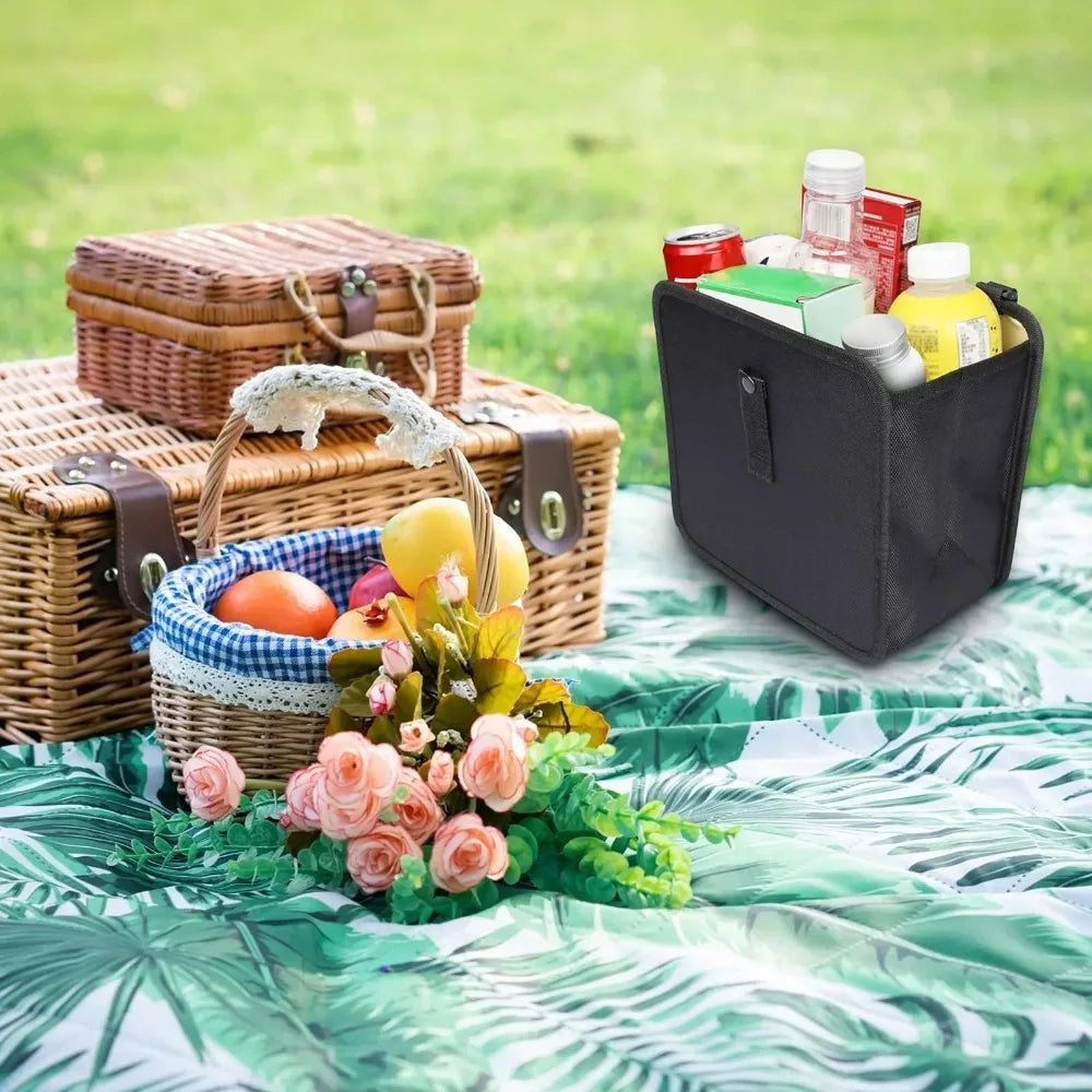 Car Hanging Trash Can Multipurpose Waterproof Backseat Organizer, Universal Vehicle Storage Bin for Snack Wrappers