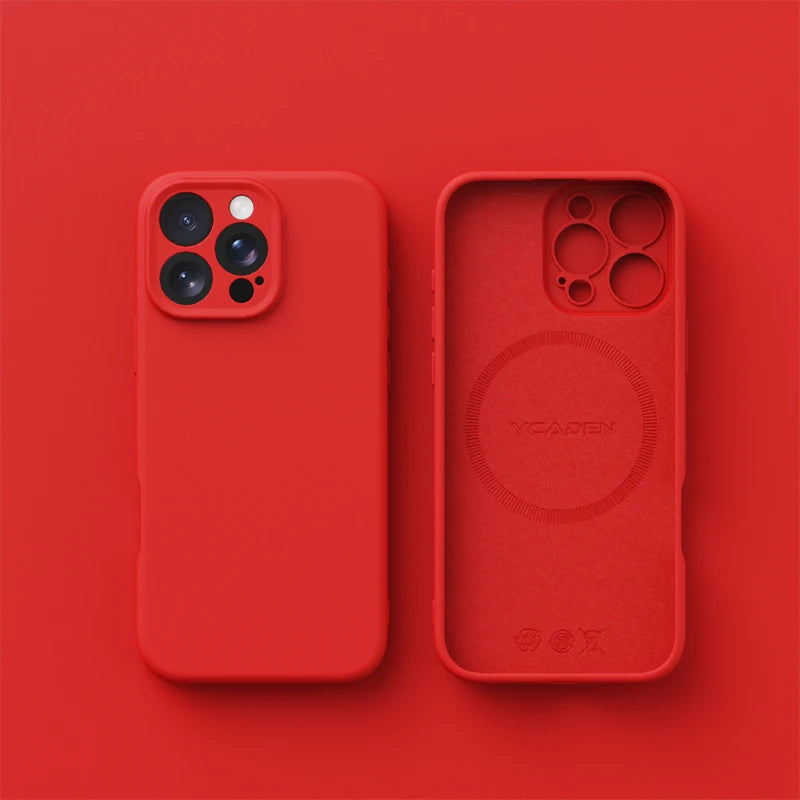 Original Magnetic For Magsafe Phone Case For iPhone 16 15 14 12 13 17 Pro Max 16 Plus Case Liquid Silicone Wireless Charge Cover