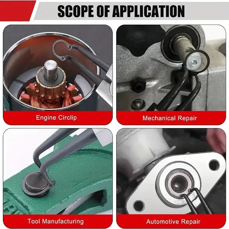4PCS Snap Ring Pliers Set, 7 inch Internal/External Heavy Duty for Ring Remover Retaining Straight Bent Lock Pliers Set