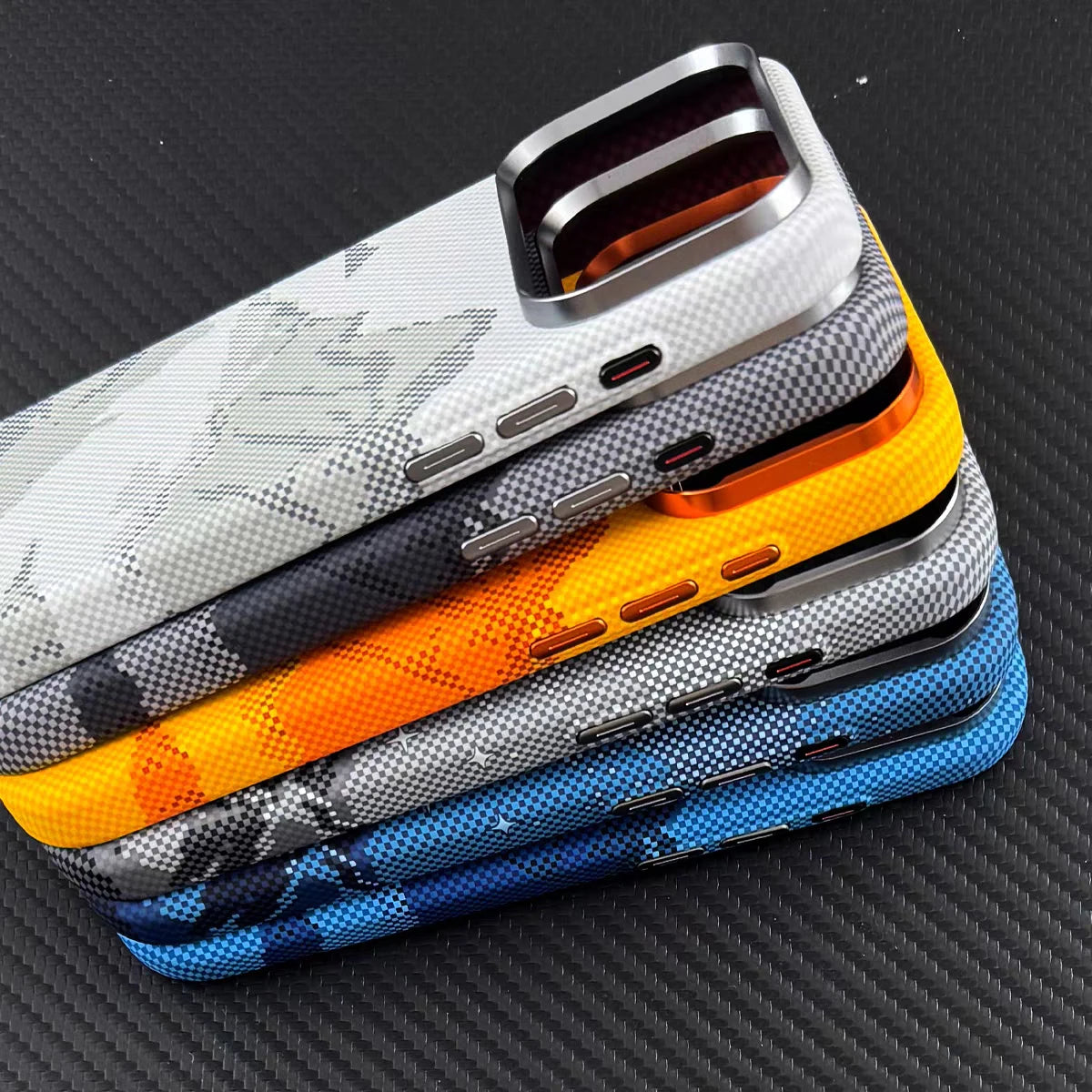 Carbon Fiber Texture Magnetic Case For iphone 17 Pro Max 17Pro Air Ultrathin Alloy Lens Wireless Charge for Magsafe Hard Pc Case