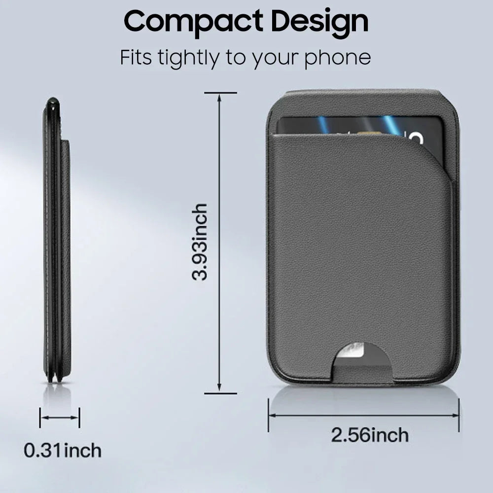 MagSafe Magnetic Leather Wallet Card Holder Adjustable 160° Phone Stand Anti-Demagnet Multi Card Pocket For iPhone 12-17 Series