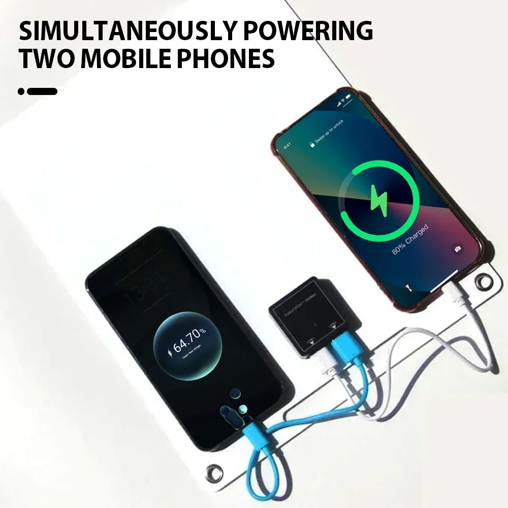 High-Efficiency 100W Solar Charger: Dual Smart USB Ports, IPX4 Waterproof, Compact Foldable Design for Phones, Lights & GPS