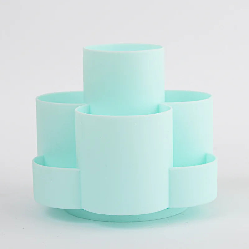 360° Rotating Pen Holder Multi Compartment PP Desk Organizer Stationery Storage Caddy School Office Makeup Brush Organizer