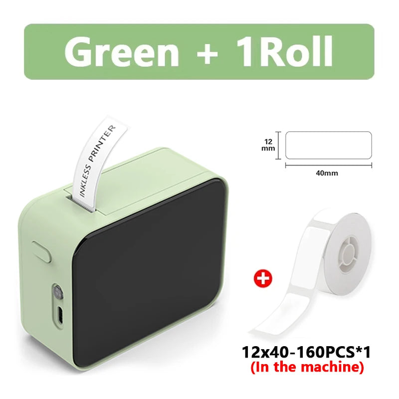 Marklife P15 Mini Portable Label Printer Smart Pocket Printer Thermal Adhesive Sticker Labeling Machine ot 3PK Label Paper NoInk